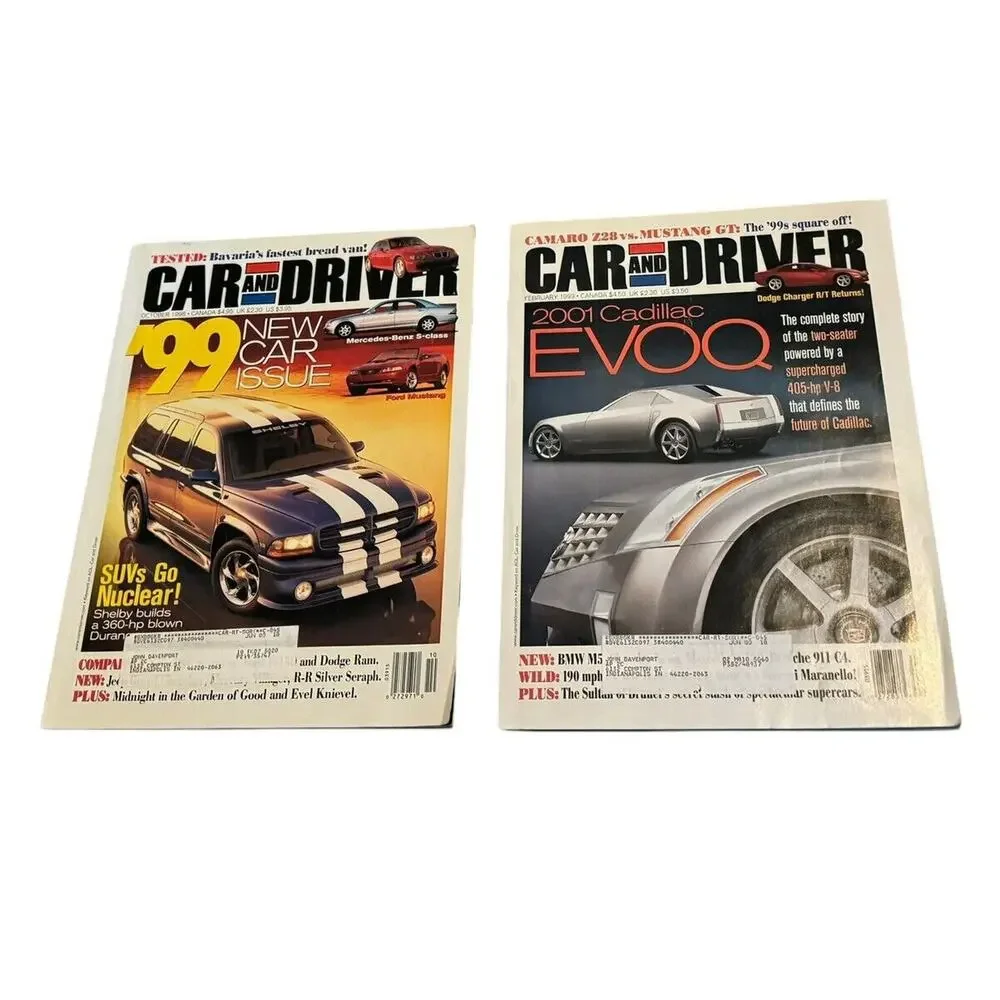 Car and Driver Print Magazine VTG‎ 1998 1999 2019 (8) BMW Cadillac VW Camaro